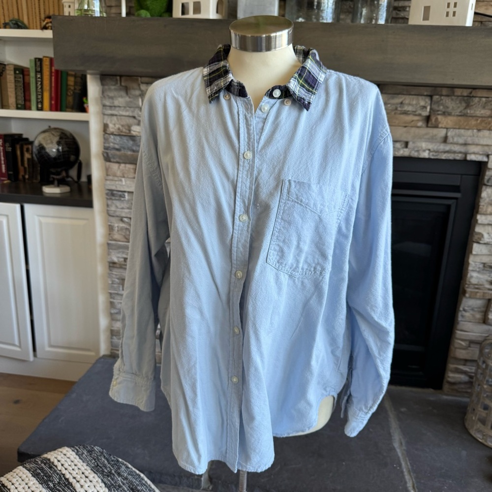 American Eagle Outfitters Blue Relaxed Fit Casual Shirt